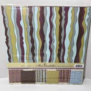 Scrapbook Paper 12 x 12 6 Pack Basic Backgrounds Miss Elizabeth's